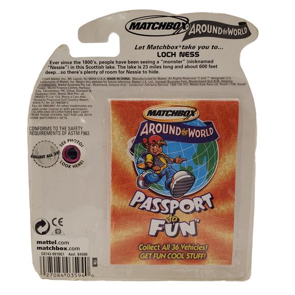 Matchbox Around the World Loch Ness Monster Boat Toys Die Cast Vintage - Picture 7 of 12